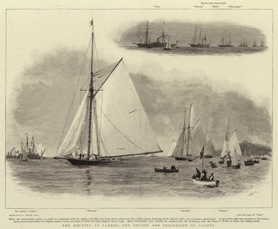 De regatta in Cannes, de parade en processie van jachten door William Lionel Wyllie